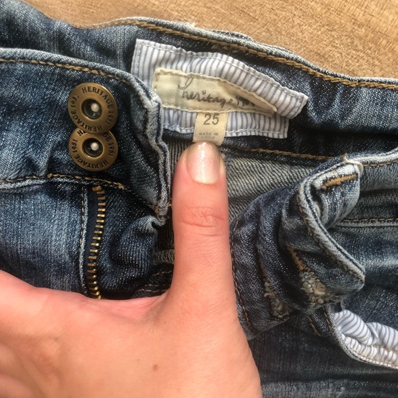 🧢 Heritage 1981 Size 25 Distressed Jean Shorts - Picture 2 of 3